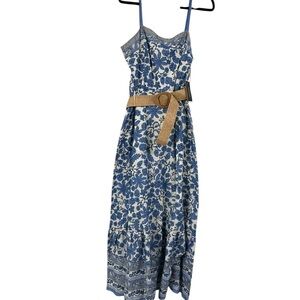 Taylor Blue and White Floral Maxi Dress